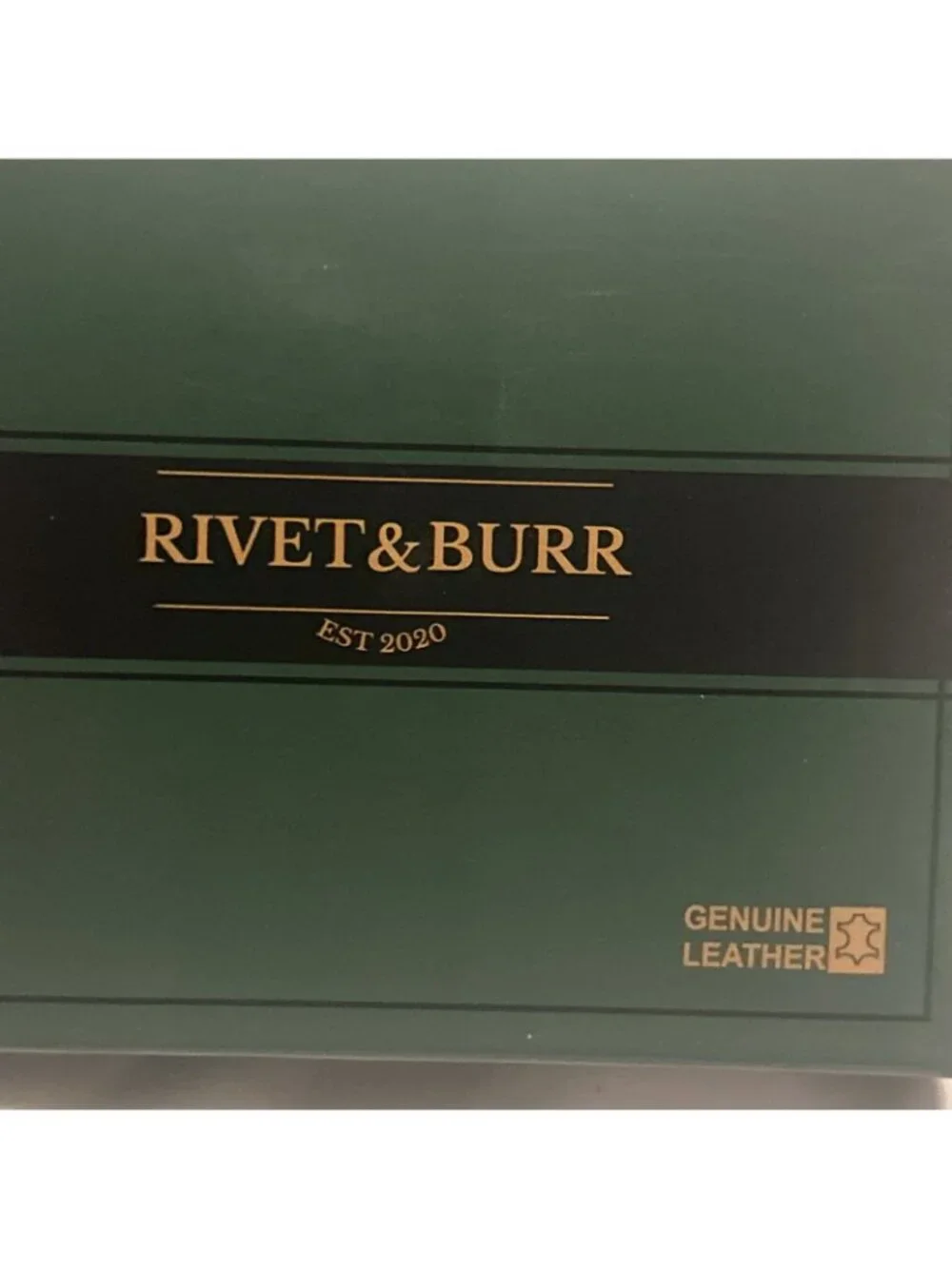 Rivet & Burr Men Wallet Black Genuine Leather Bifold RFID over flap texture See